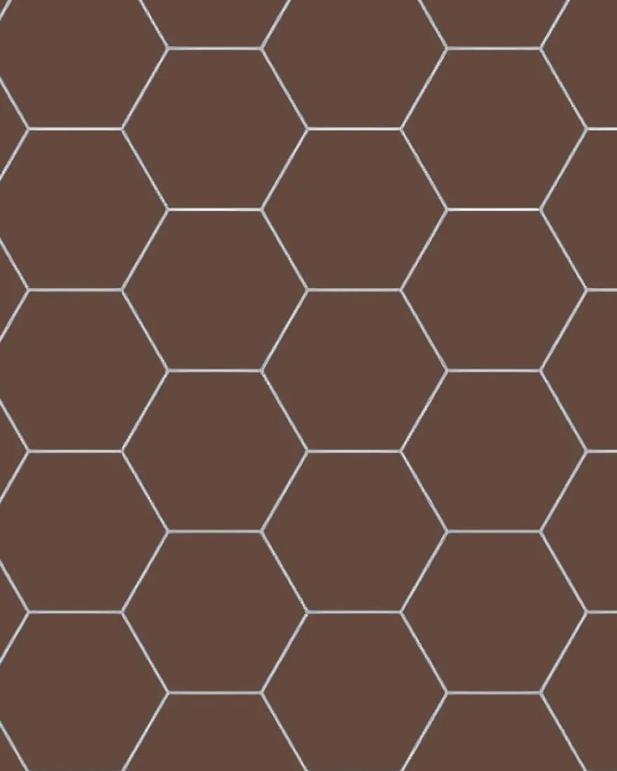 Klinker - Hexagon 15 x 15 cm chokladbrun