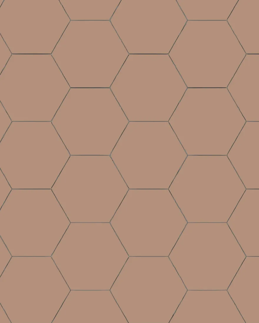 Klinker - Hexagon 15 x 15 cm gammelrosa