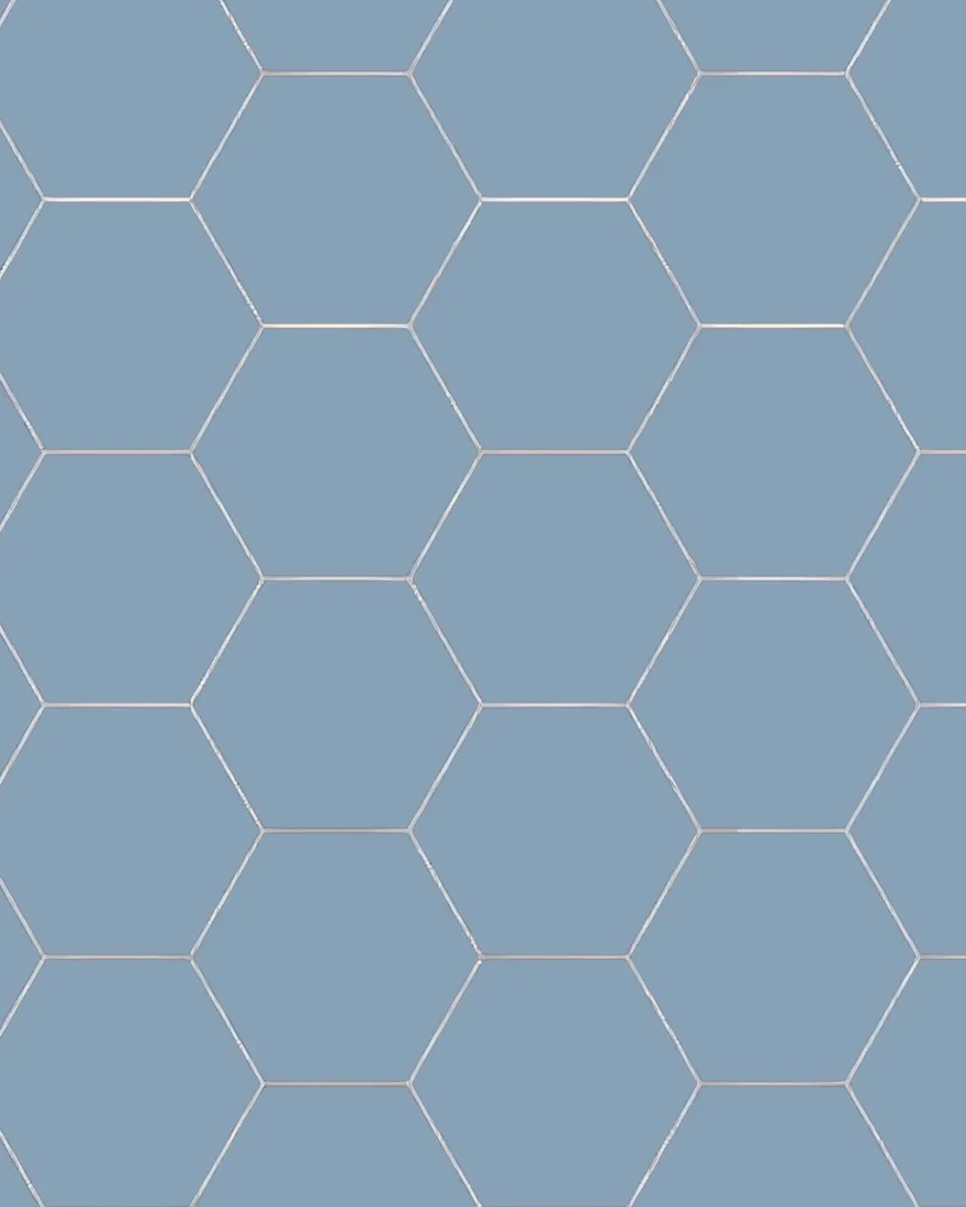 Klinker - Hexagon 15 x 15 cm ljusblå