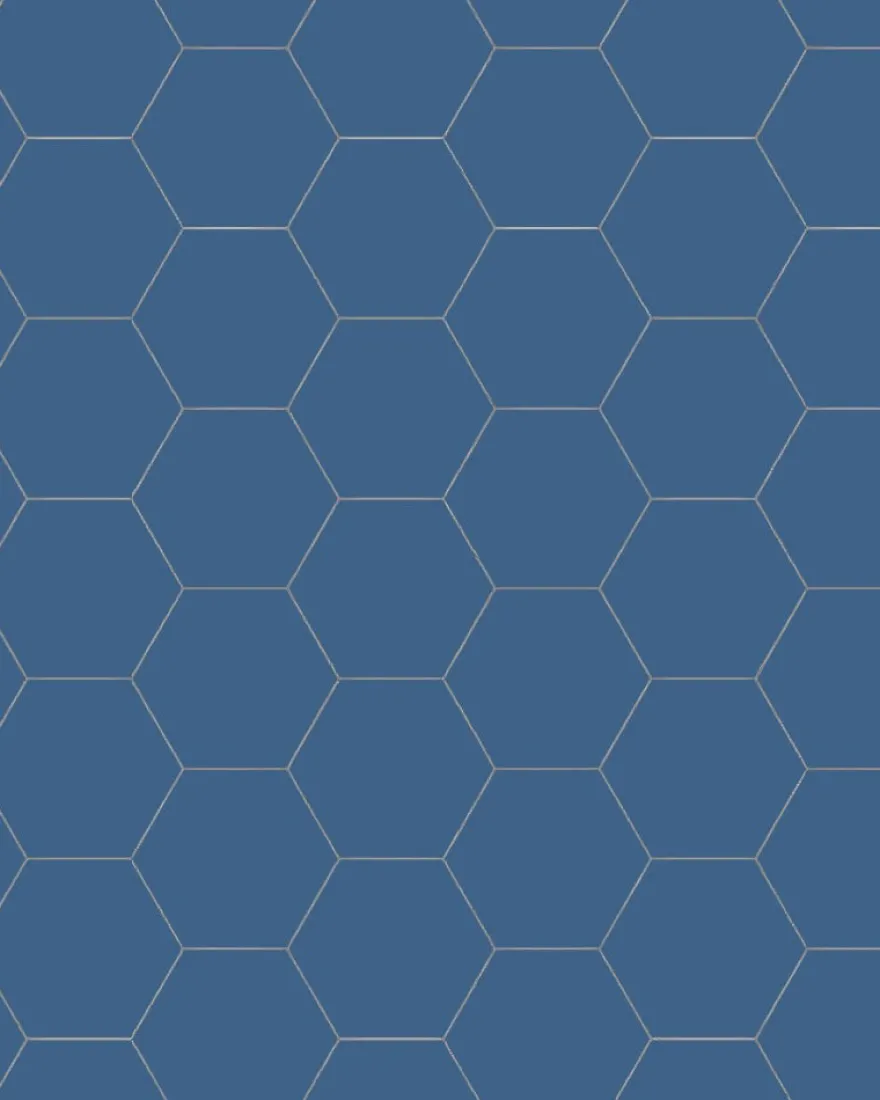 Klinker - Hexagon 10 x 10 cm mörkblå
