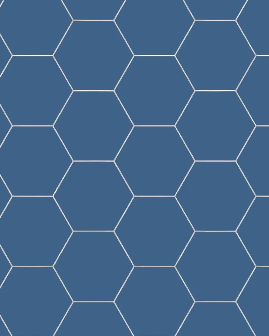 Klinker - Hexagon 15 x 15 cm mörkblå