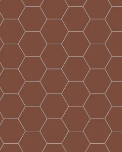 Klinker - Hexagon 10 x 10 cm röd
