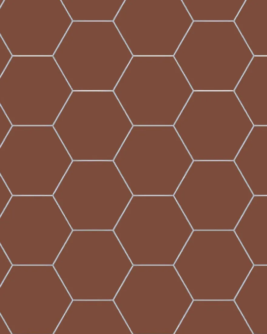 Klinker - Hexagon 15 x 15 cm röd