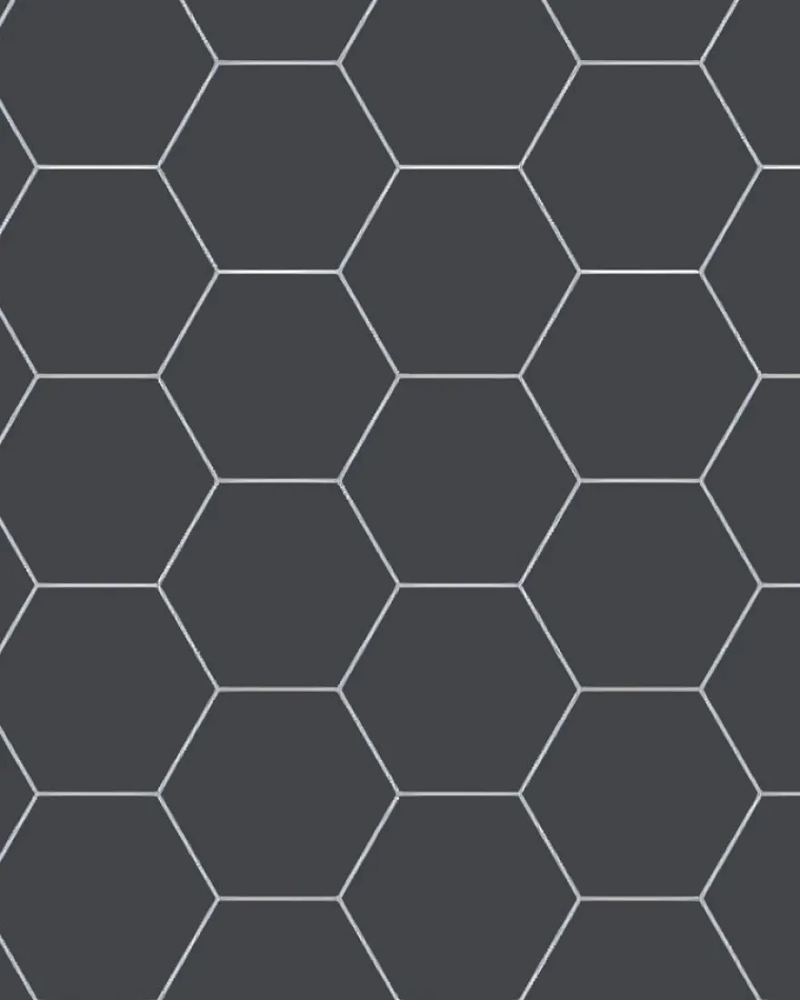 Klinker - Hexagon 15 x 15 cm svart