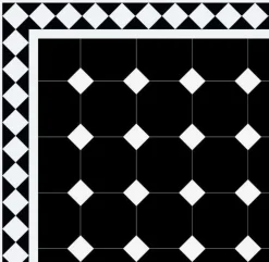 Klinker - Oktagon 15 x 15 cm svart