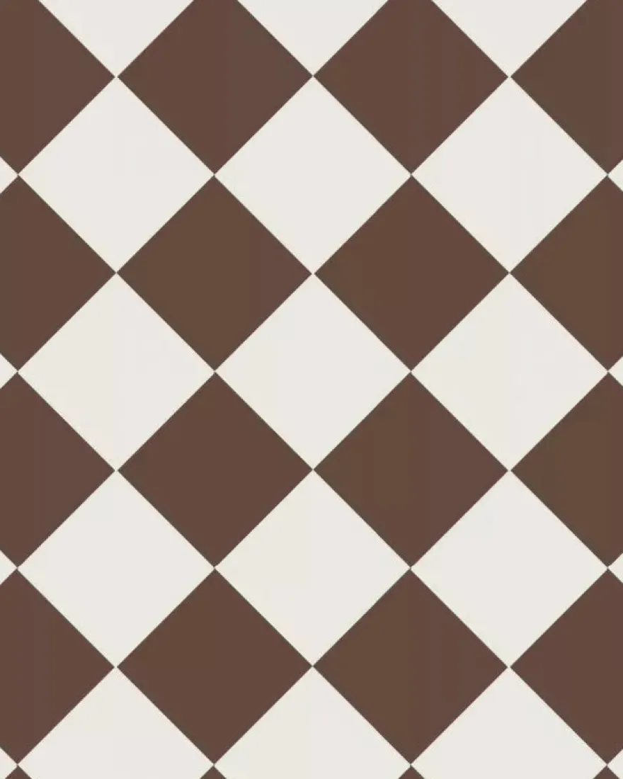 Klinker - Schackrutigt 15 x 15 cm chokladbrun/vit