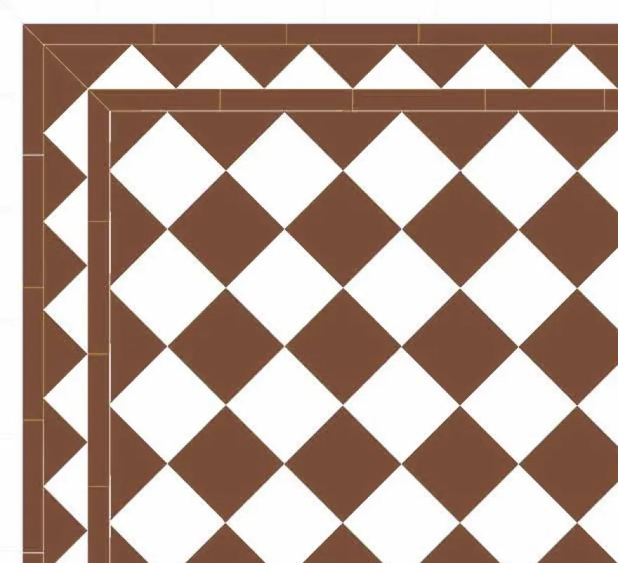 Klinker - Schackrutigt 15 x 15 cm chokladbrun/vit