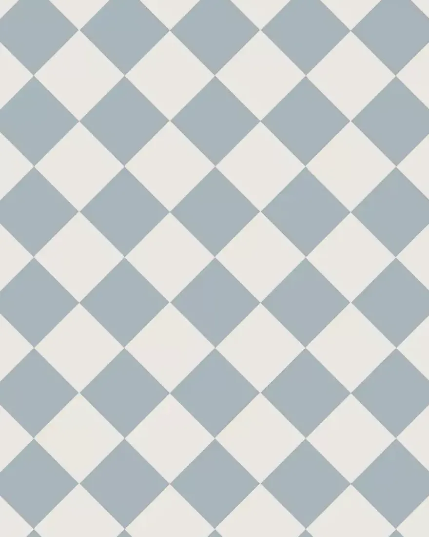 Klinker - Schackrutigt 10 x 10 cm gråblå/vit