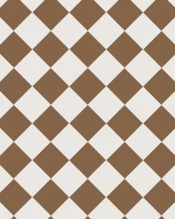 Klinker - Schackrutigt 10 x 10 cm havana/vit