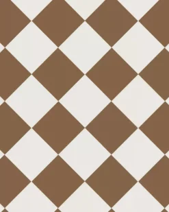 Klinker - Schackrutigt 15 x 15 cm havana/vit