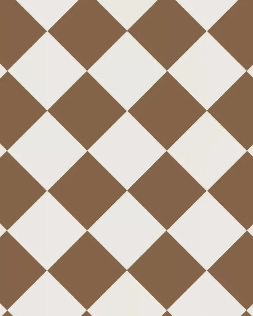 Klinker - Schackrutigt 15 x 15 cm havana/vit