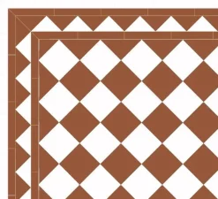 Klinker - Schackrutigt 15 x 15 cm havana/vit