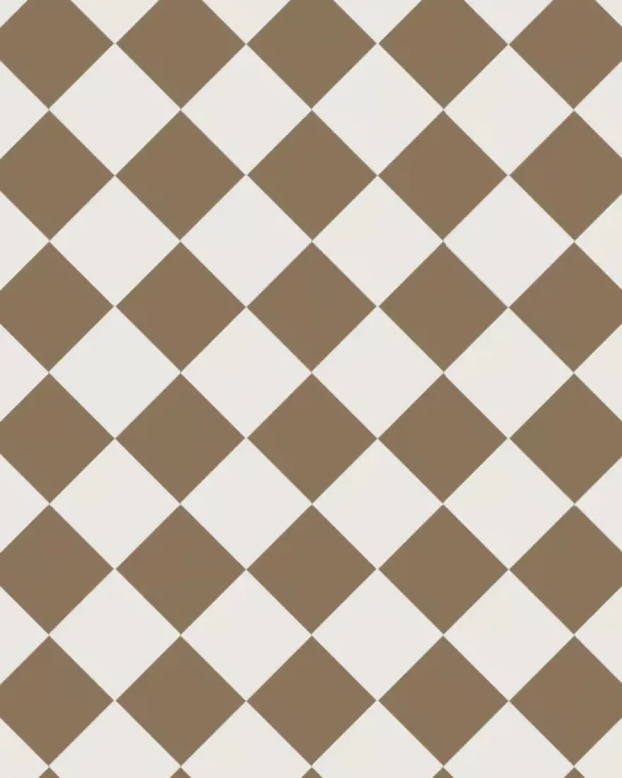 Klinker - Schackrutigt 10 x 10 cm kaffebrun/vit