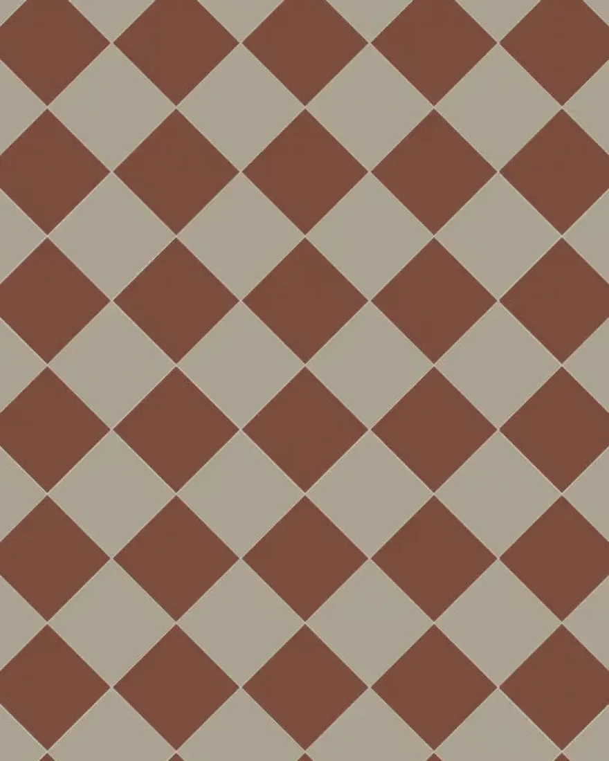 Klinker - Schackrutigt 10 x 10 cm ljusgrå/röd