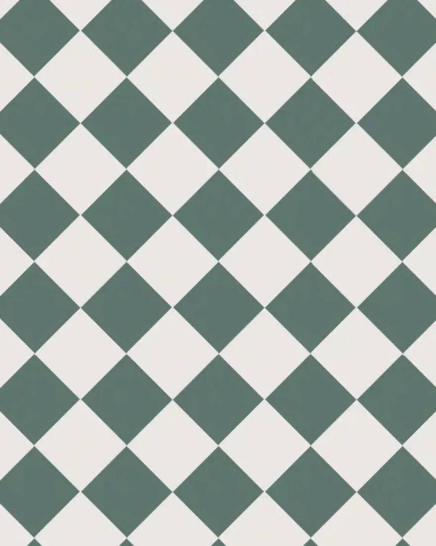 Klinker - Schackrutigt 10 x 10 cm mörkgrön/vit