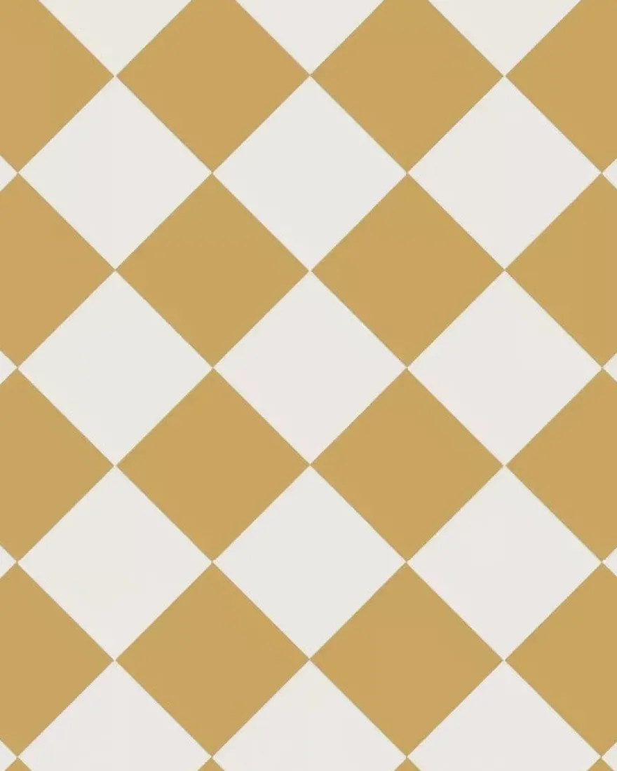 Klinker - Schackrutigt 15 x 15 cm ockragul/vit