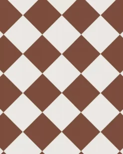 Klinker - Schackrutigt 15 x 15 cm röd/vit