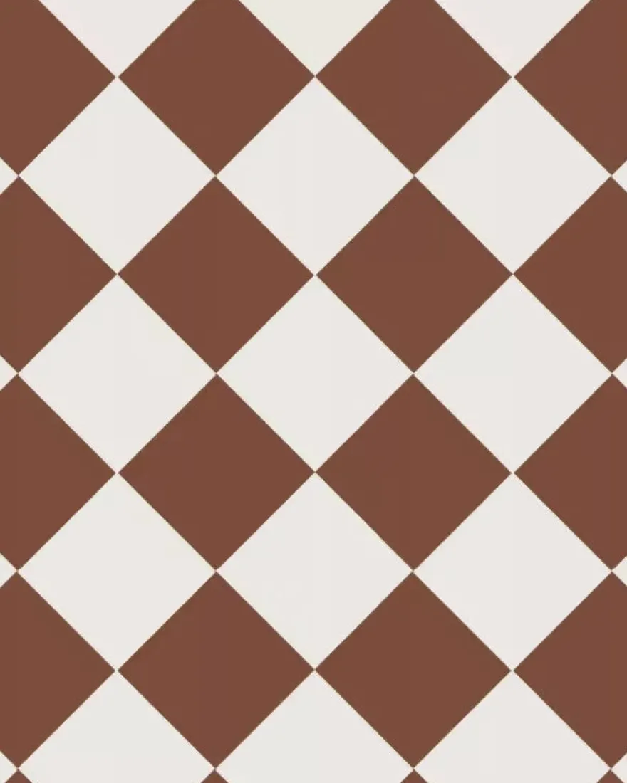 Klinker - Schackrutigt 15 x 15 cm röd/vit