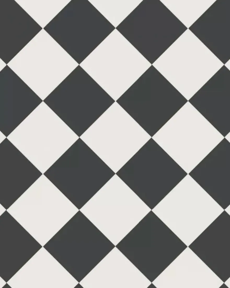Klinker - Schackrutigt 15 x 15 cm svart/vit
