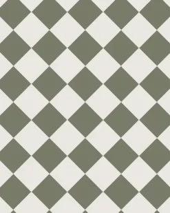 Klinker - Schackrutigt 10 x 10 cm vit/grön - Australian green