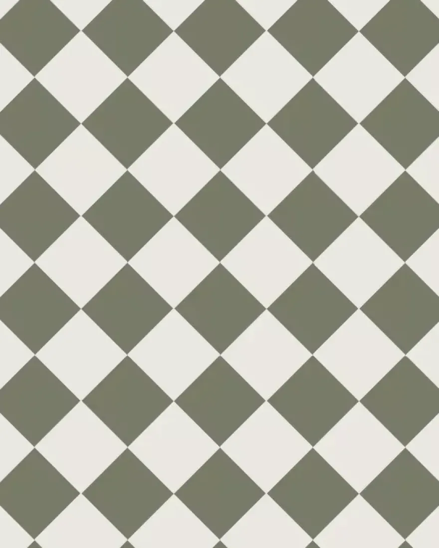 Klinker - Schackrutigt 10 x 10 cm vit/grön - Australian green