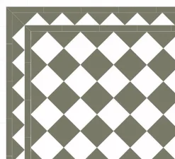 Klinker - Schackrutigt 15 x 15 cm vit/grön - Australian green