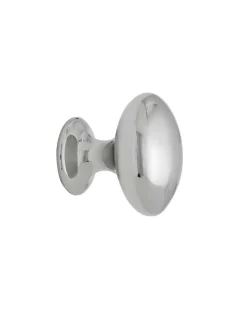 Knopp - Oval förnicklad 40 mm