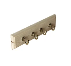 Kroklist 35 cm furu med enkelkrok mässing stor