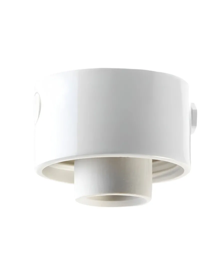 Lampsockel utomhus/våtrum - Vit/rak/kulo IP54