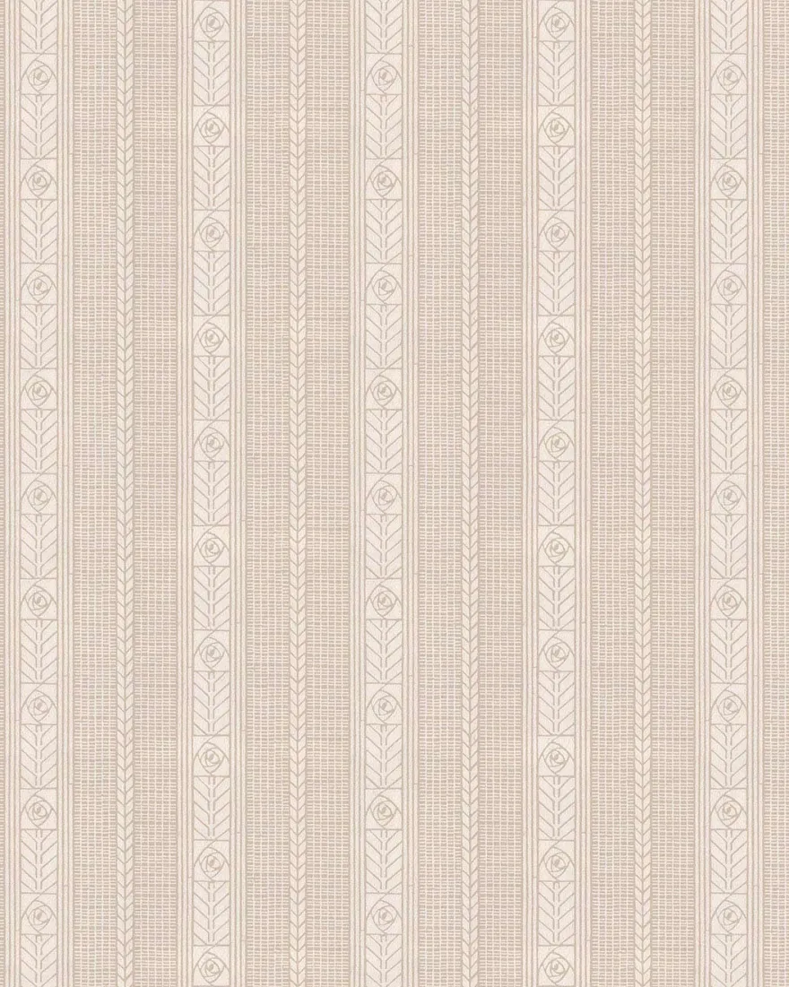 Lim & Handtryck Tapet - Edit kakao/beige