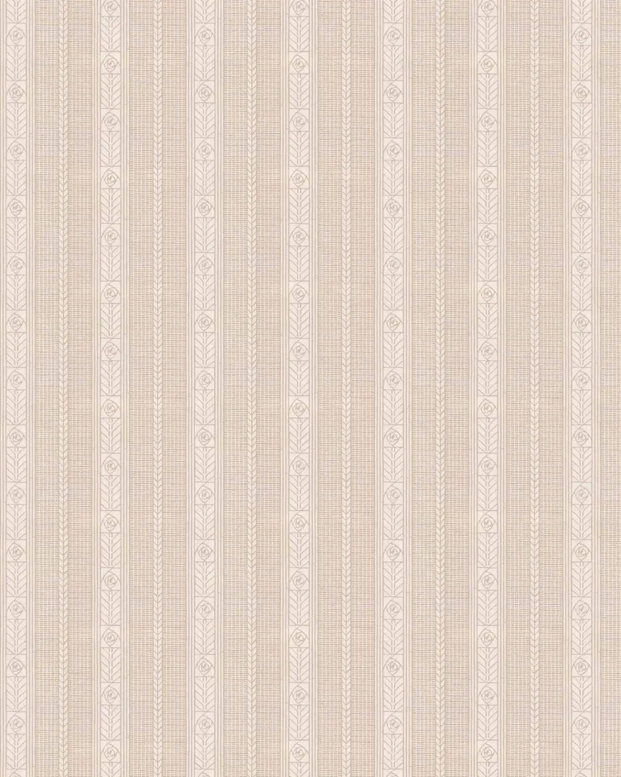 Lim & Handtryck Tapet - Edit kakao/beige