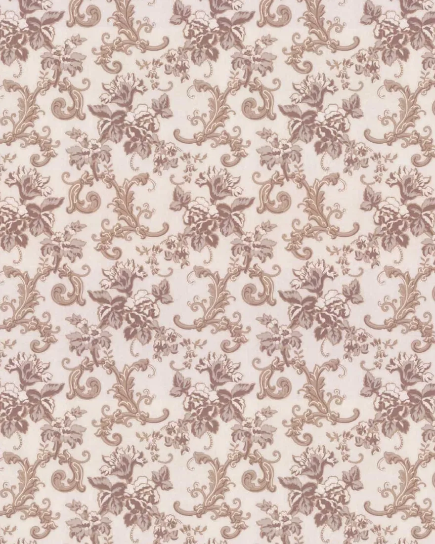 Lim & Handtryck Tapet - Hovdala blomma kvist/brun