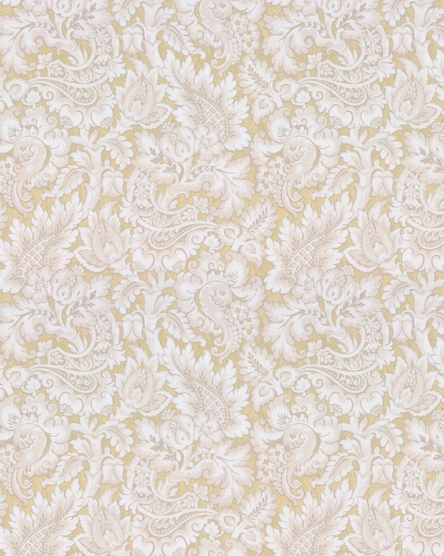 Lim & Handtryck Tapet - Kashmir beige/guld