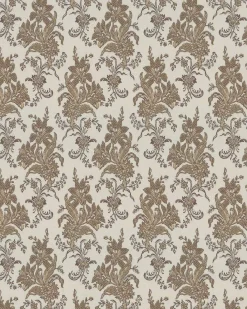 Lim & Handtryck Tapet - Liljor beige/guld