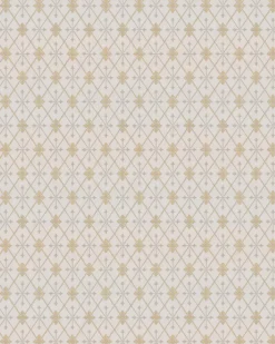 Lim & Handtryck Tapet - Skogshyddan beige/guld