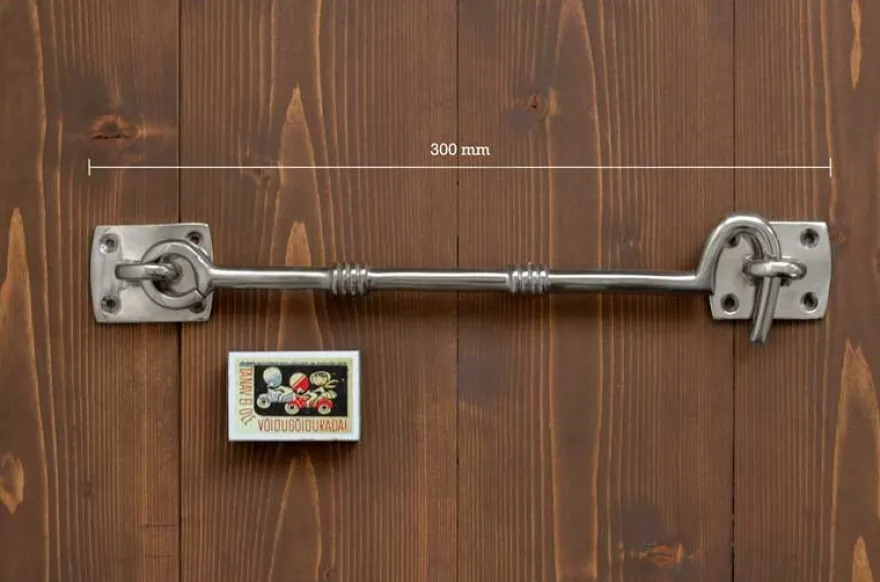 Lång hasp nickel - Kasthake 250 mm