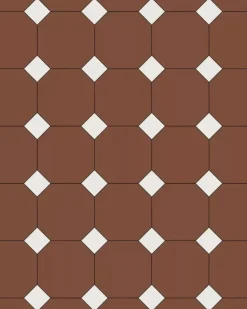Oktagonklinker - 15 x 15 cm röd/vit