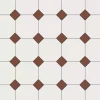 Oktagonklinker - 15 x 15 cm vit/röd