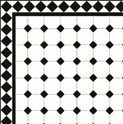 Oktagonklinker - 10 x 10 cm vit/svart