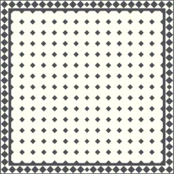 Oktagonklinker - 10 x 10 cm vit/svart