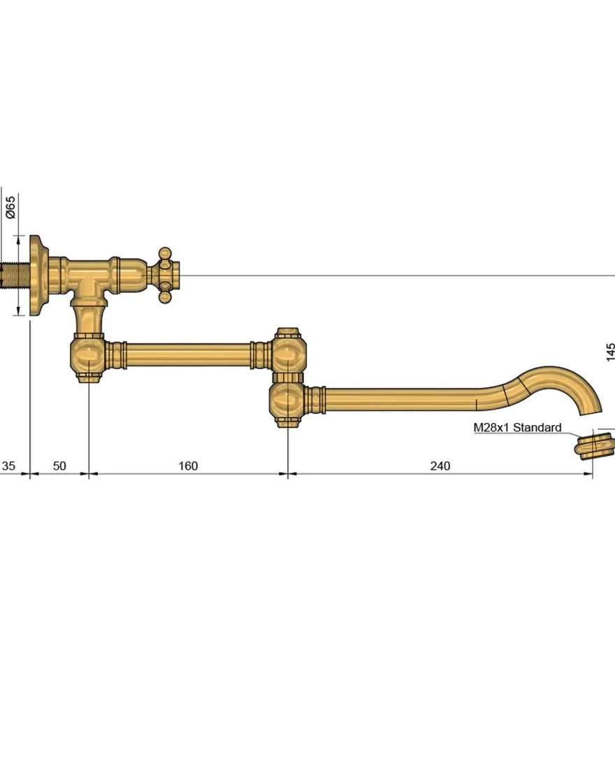 Pot Filler - Yorkshire krom
