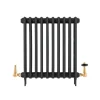 Radiatorventil termostat - York (vinklad) nickel/trä