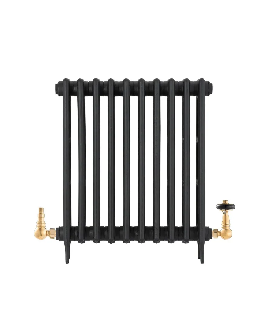 Radiatorventil termostat - York (vinklad) nickel/trä