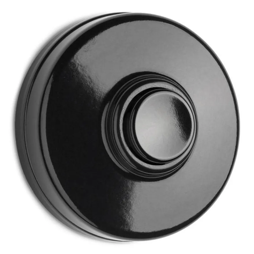 Ringklockeknapp svart bakelit - THPG