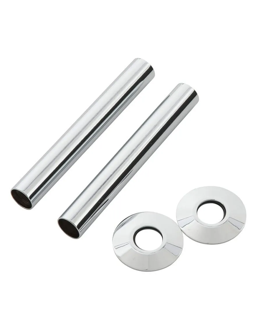 Rörskydd/Rörmanschett 130 x 18 mm till vattenrör - Krom