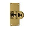 Rund knopp med bottenplatta - Mässing 40 x 70 mm