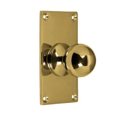 Rund knopp med bottenplatta - Mässing 40 x 70 mm