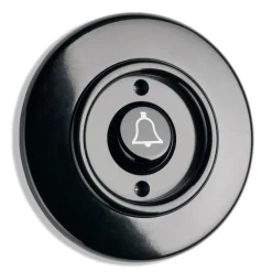 Signalknapp ringklocka svart bakelit - THPG infällt