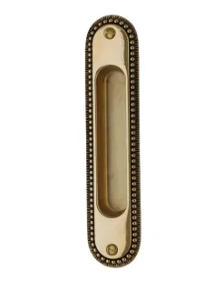 Skjutdörrshandtag - Sekelskifte mässing 158x36 mm