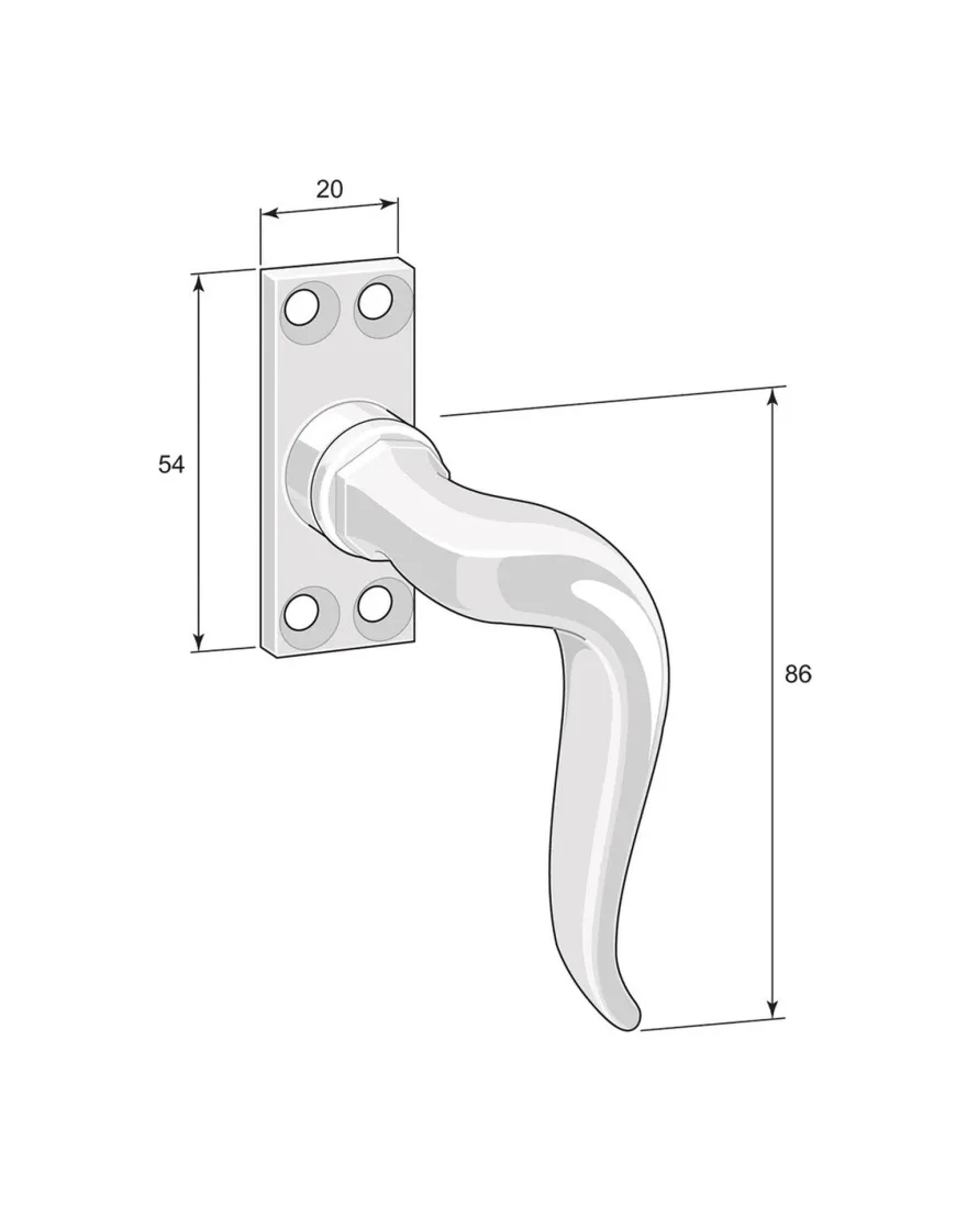Spanjoletthandtag - Fix 2 mässing